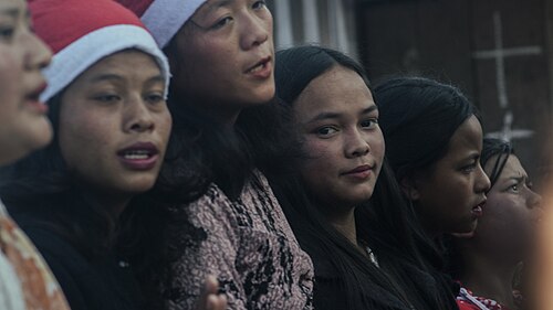 Scene from a Christmas procession in Shillong, Northeast India, December 2024