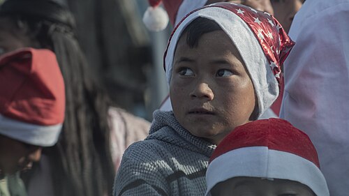 Scene from a Christmas procession in Shillong, Northeast India, December 2024