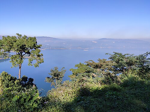 View of Umiam Lake or Barapani Lake from the view point at the end of November