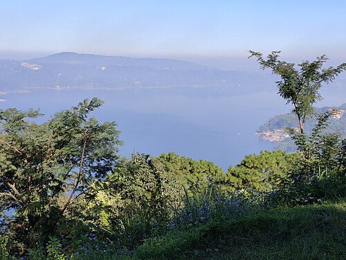View of Umiam Lake or Barapani Lake from the view point at the end of November