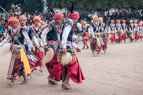 The Nongkrem dance festival is celebrated during Autumn at Smit, the cultural centre of the Khasi Hills
